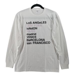 Urban Label‎ Vintage World City Tshirt XL Long Sleeve Seamless Crew Neck Graphic
